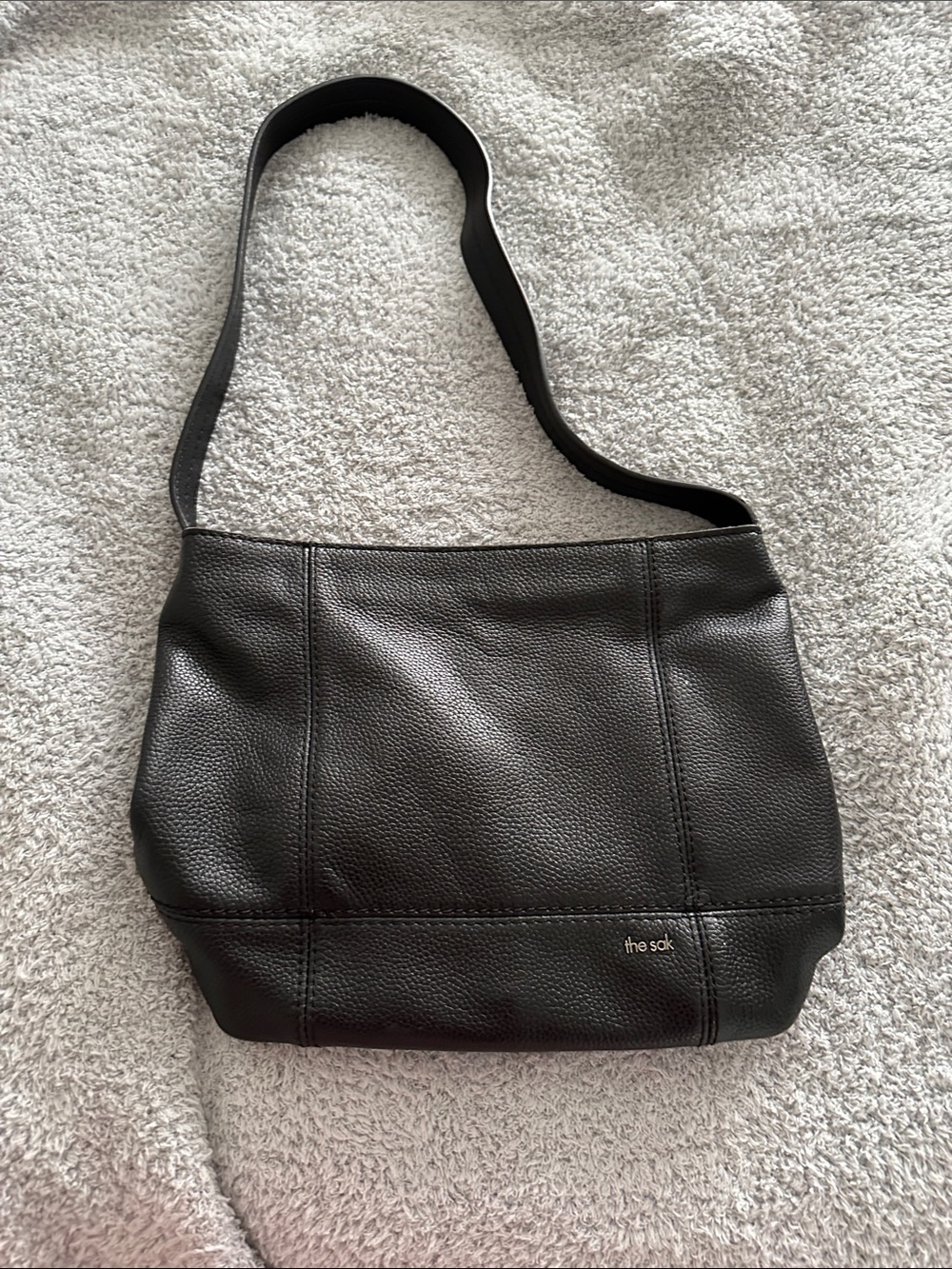 The Sak Black Pebbled Leather Crossbody Shoulder Bag